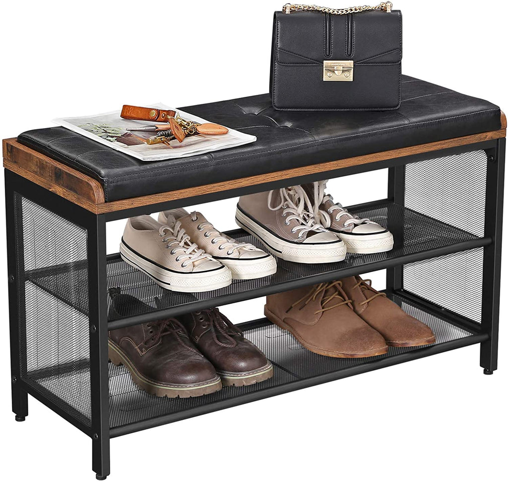 shoe-bench-with-mesh-shelf-and-faux-leather-vintage-brown-black-80-x-30-x-48-cm
