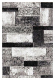 Box Pattern Grey Modern Turkish Rug Non-Shedding Living Room Bedroom Dining Room Entryway 12mm pile Area Rug