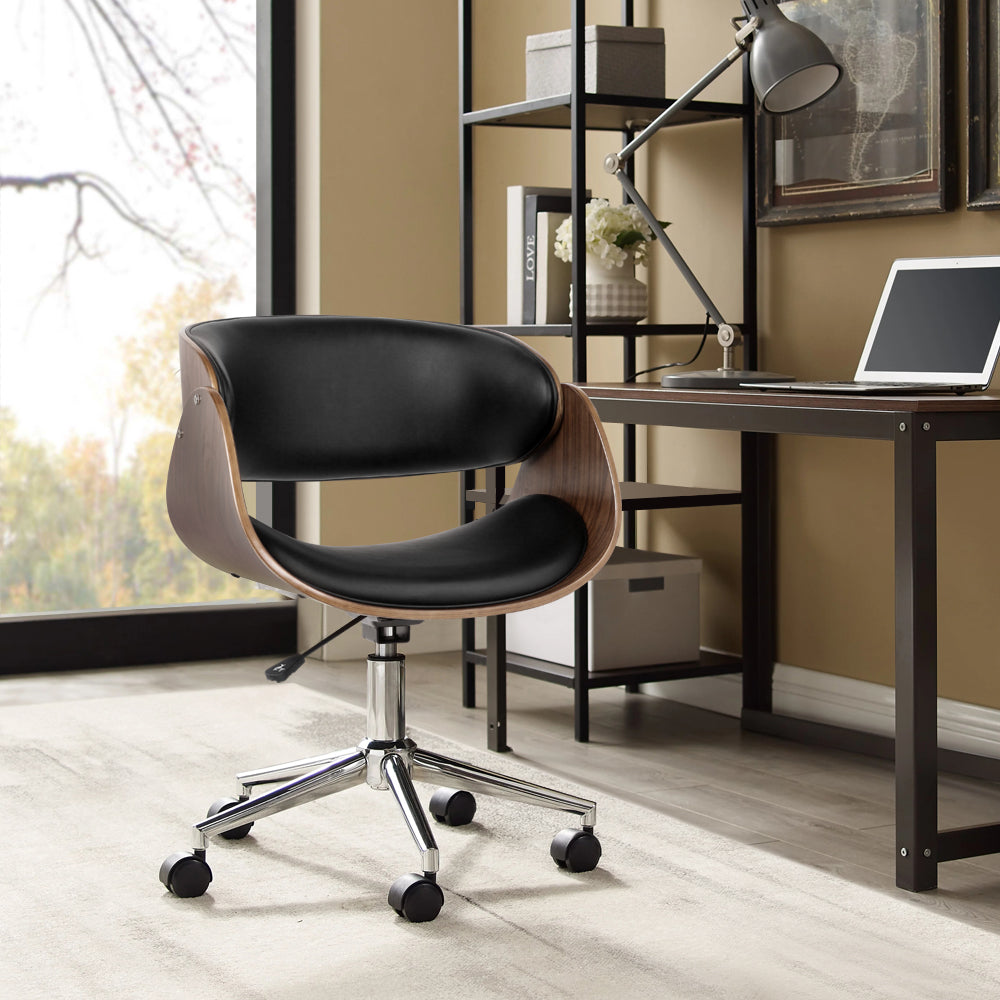 artiss-office-chair-wooden-and-leather-black