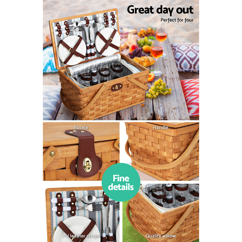 alfresco-picnic-basket-set-wooden-cooler-bag-4-person-outdoor-insulated-liquor