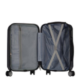Milano Decor Luxury Travel Luggage Set 3 Piece ABS Hard Case Durable Lightweight - Black