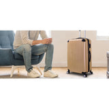 Milano Premium 3pc ABS Luggage Suitcase Luxury Hard Case Shockproof Travel Set - Gold