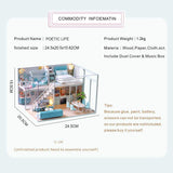 Dollhouse Miniature with Furniture Kit Plus Dust Proof and Music Movement - Poetic Life (1:24 Scale Creative Room Idea)