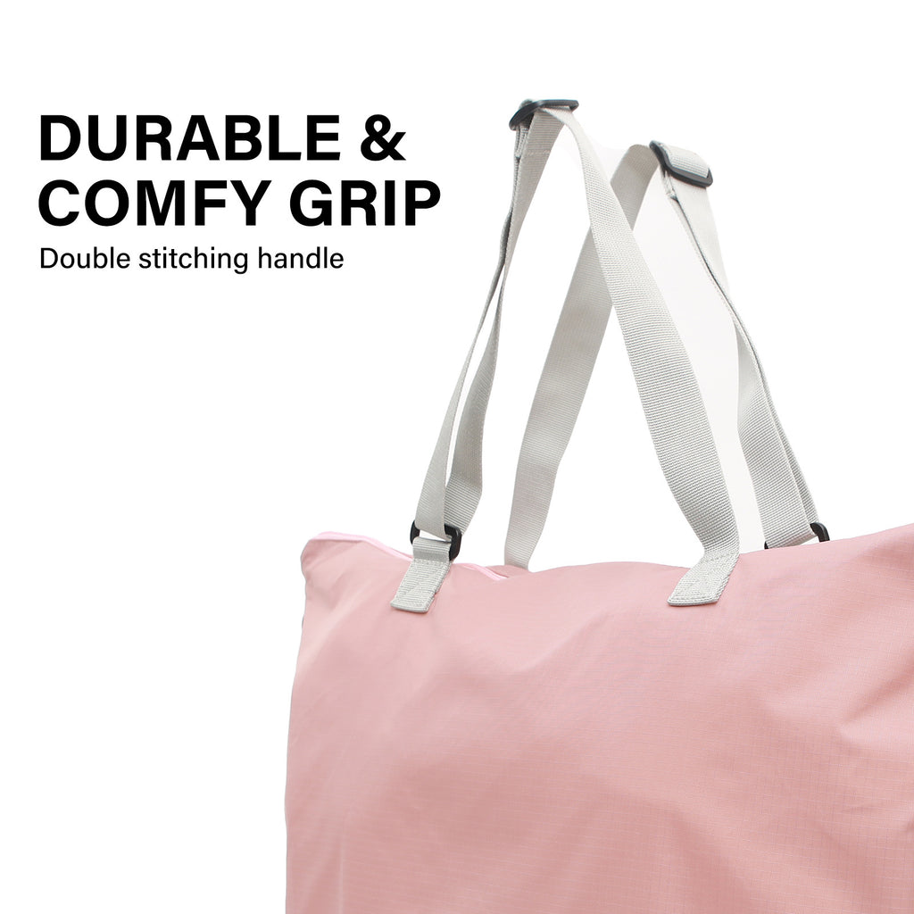 KOELE Pink Shopper Bag Tote Bag Foldable Travel Laptop Grocery KO-DUAL