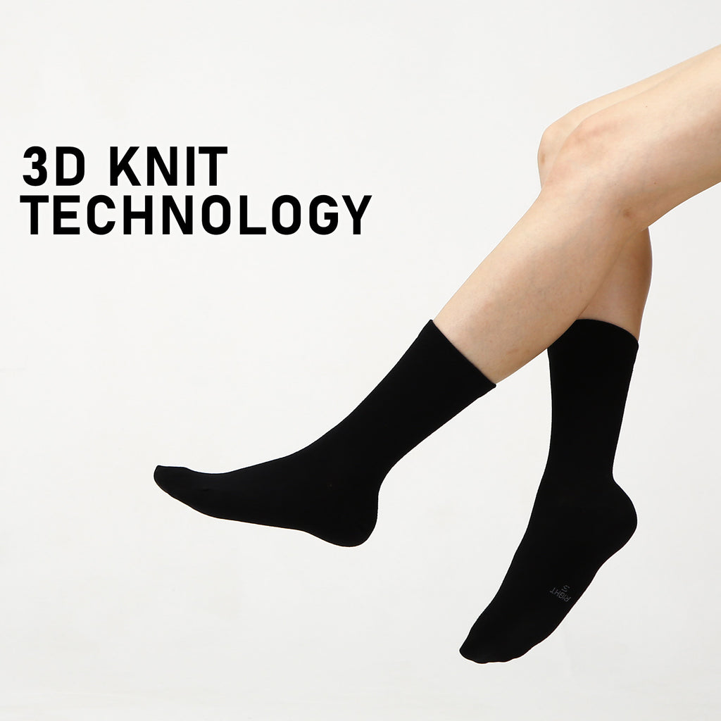 Rexy 5 Pack Small Black 3D Seamless Crew Socks Slim Breathable