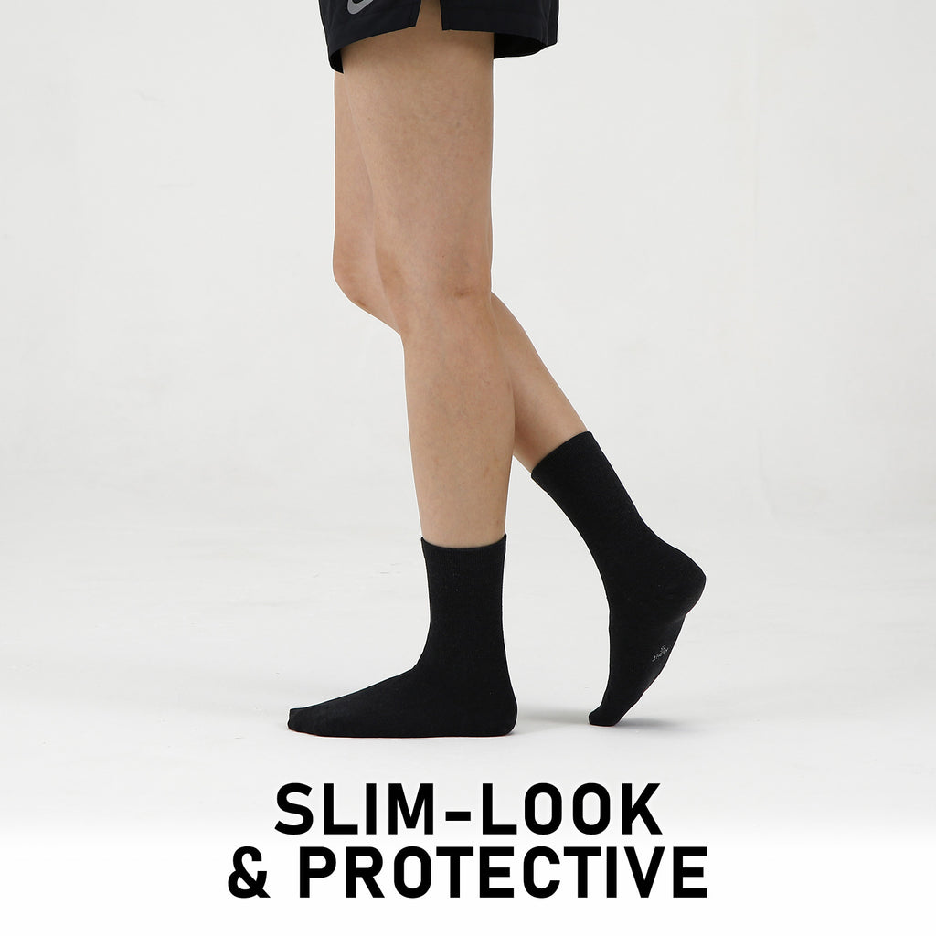 Rexy 5 Pack Small Black 3D Seamless Crew Socks Slim Breathable